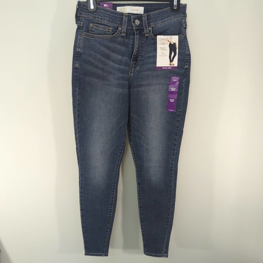 Signature By Levi's Strauss Women's Mid Rise Skinny Med Wash‎ Sz. 27 NWT